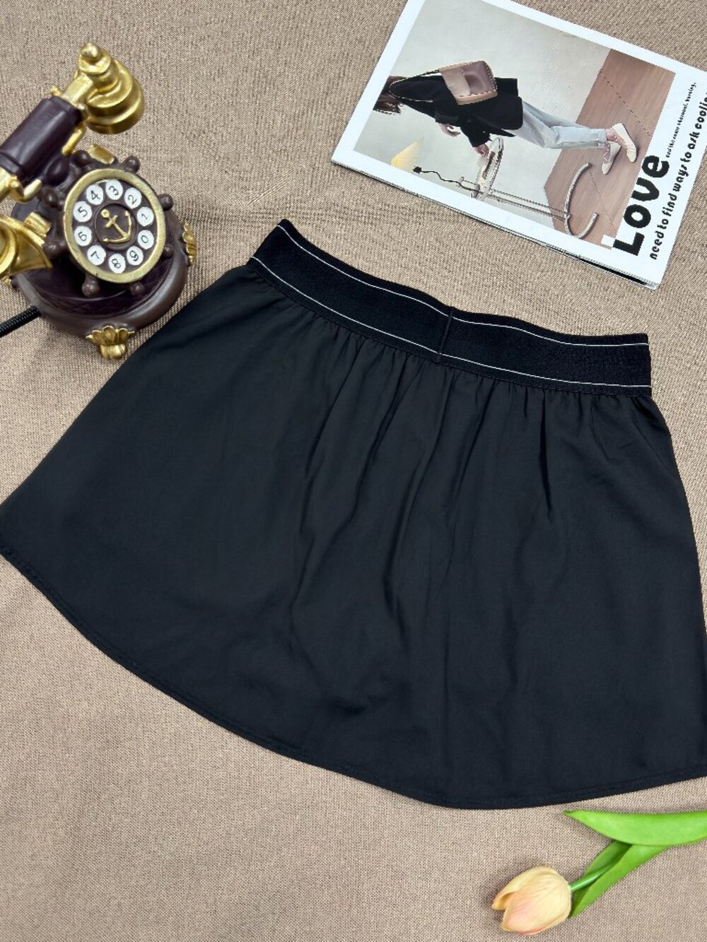 🏓Alo Yoga Match Point Tennis Skirt Black💗Feminine Sporty Activewear Skirt - Picture 4 of 8
